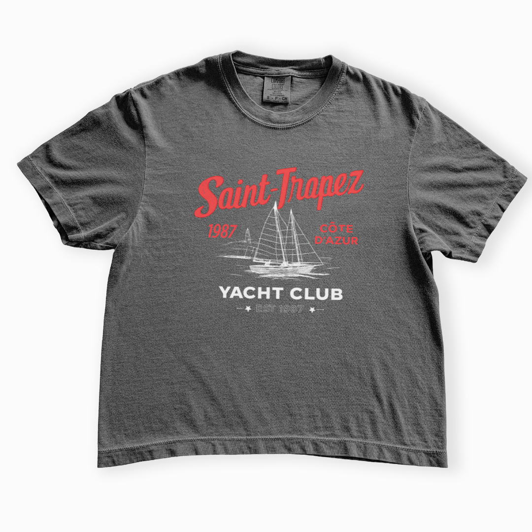Saint Tropez Yacht Club - Comfort Colors Boxy Cropped Tee