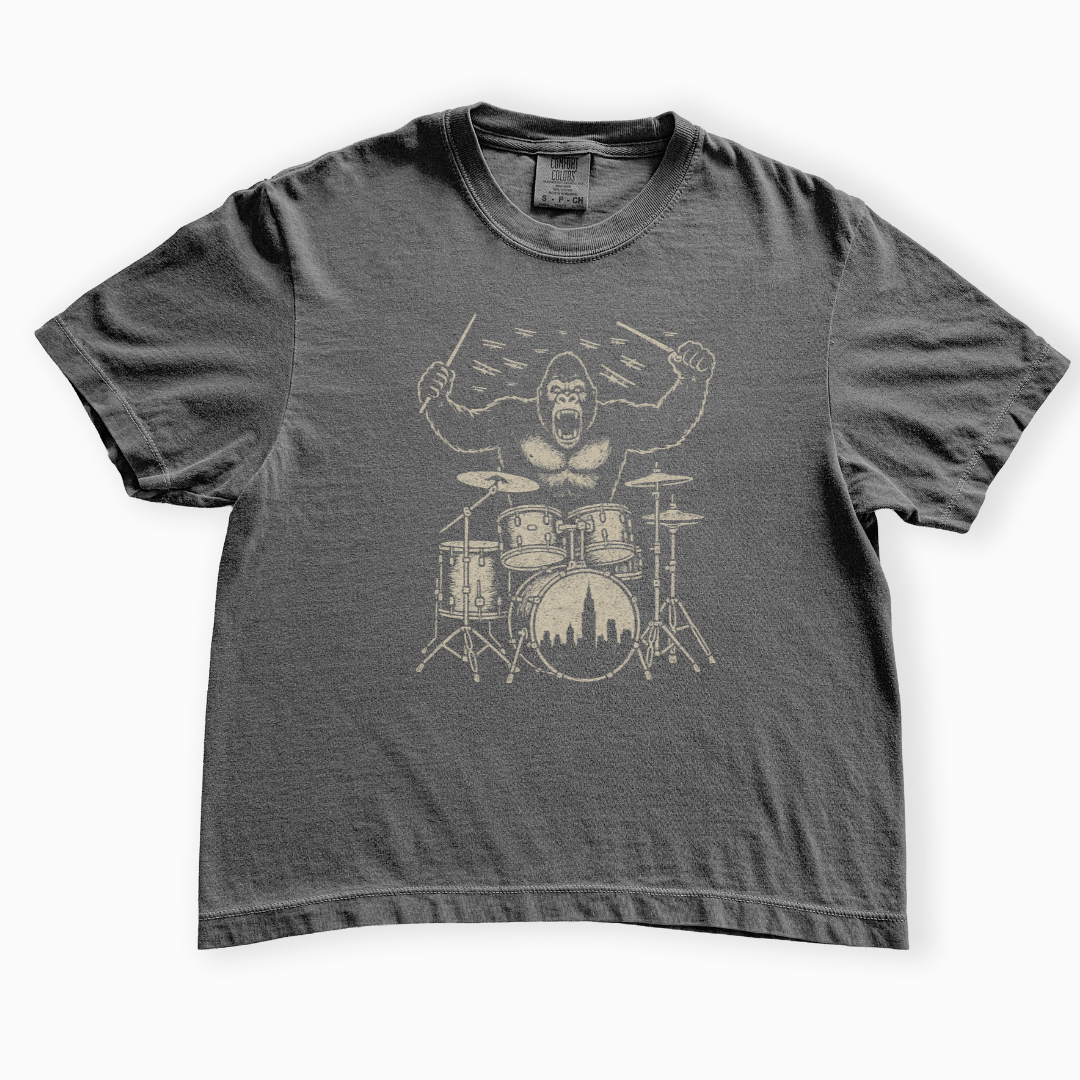 King Kong's Drum Solo - Comfort Colors Boxy Cropped Tee