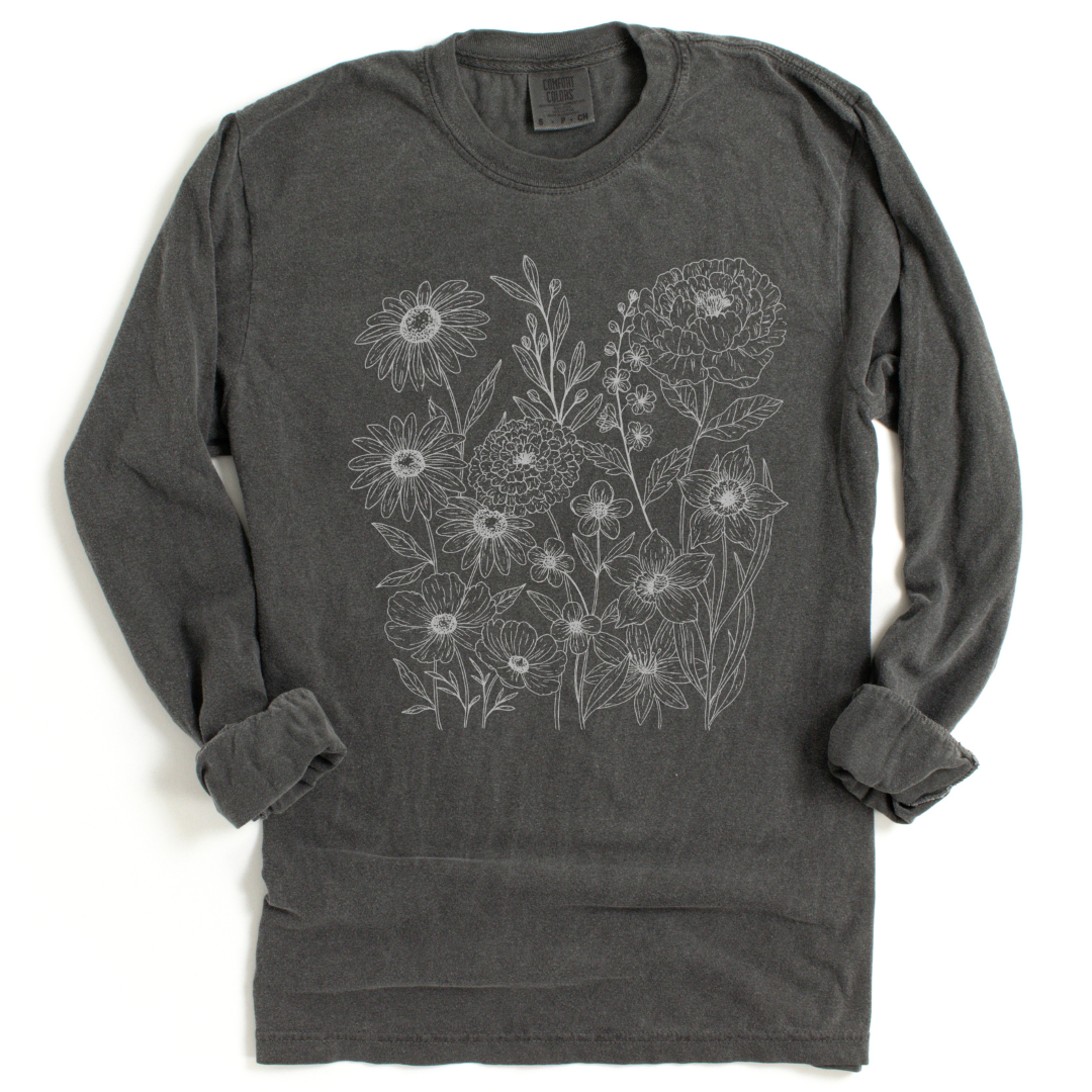 Petal Cartography - Comfort Colors Premium Long Sleeve T Shirt