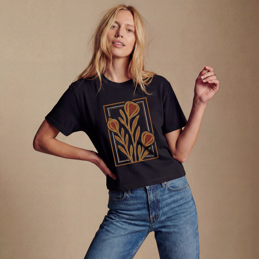 Floraison Noire - Comfort Colors Boxy Cropped Tee