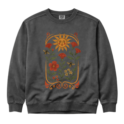 Golden Floral - Comfort Colors Premium Heavyweight Sweatshirt