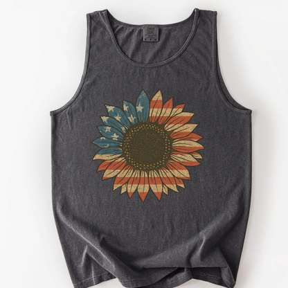 Stars & Stripes Sunflower - Comfort Colors Premium Tank Top