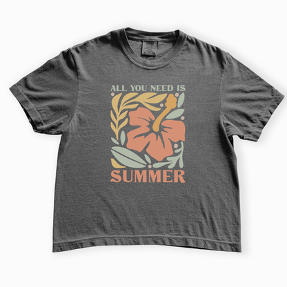 All You Need Is Summer - Comfort Colors Boxy Cropped Tee