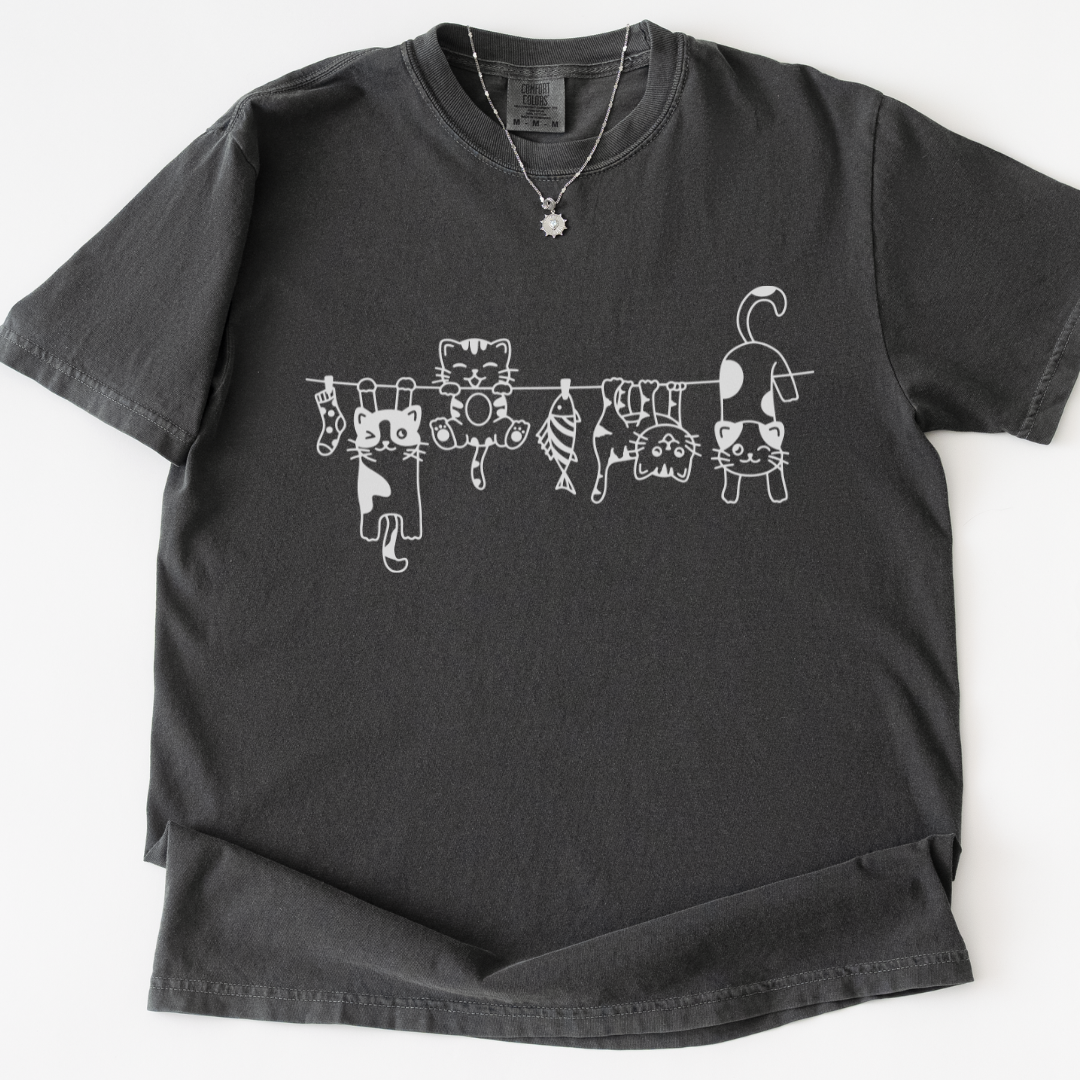 Cats -  Relaxed Fit Vintage Wash T Shirt