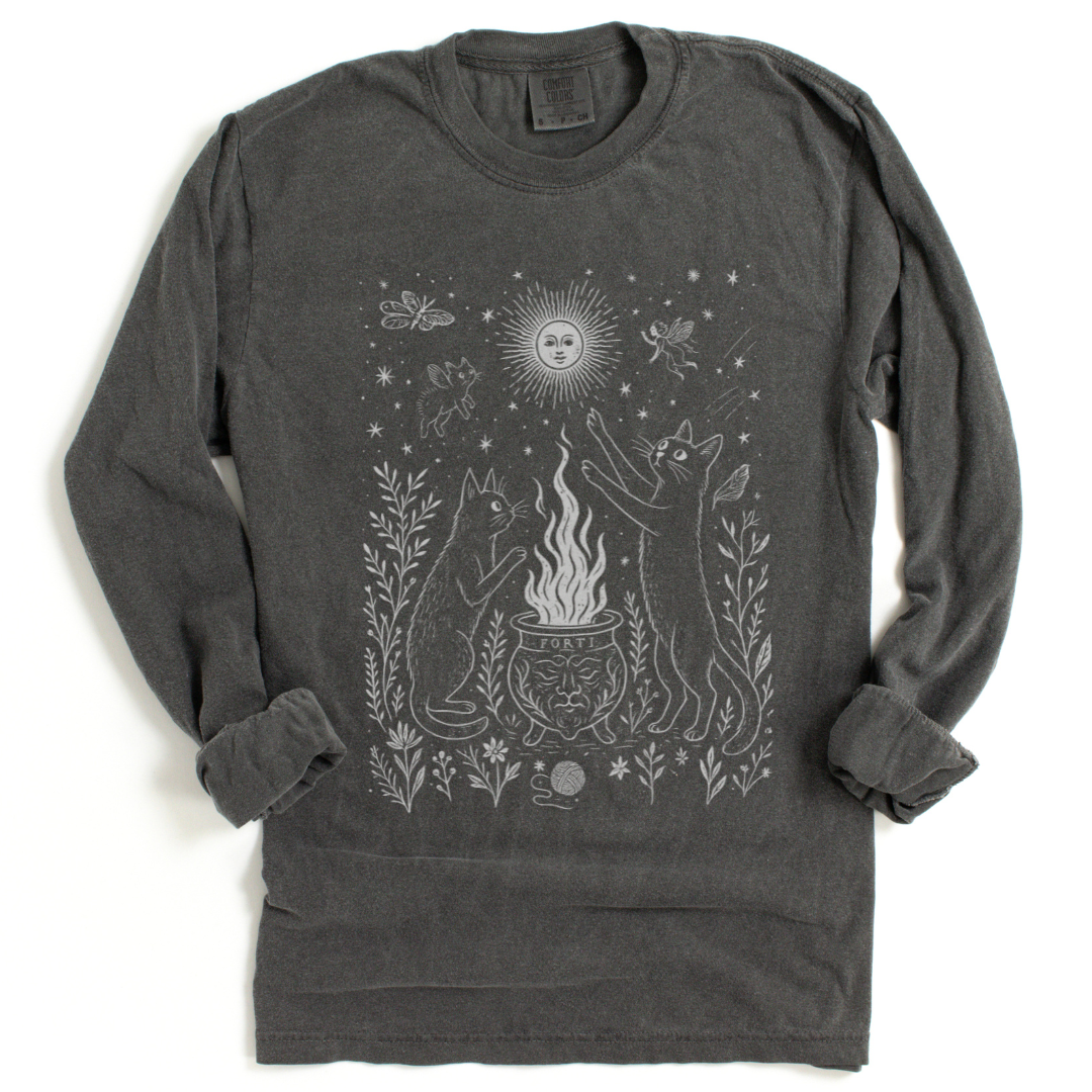Midnight Meowgic - Comfort Colors Premium Long Sleeve T Shirt