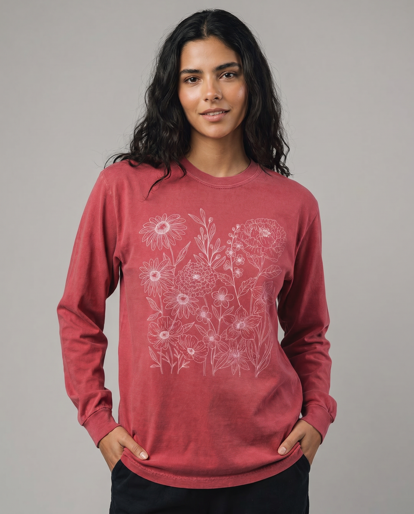 Petal Cartography - Comfort Colors Premium Long Sleeve T Shirt
