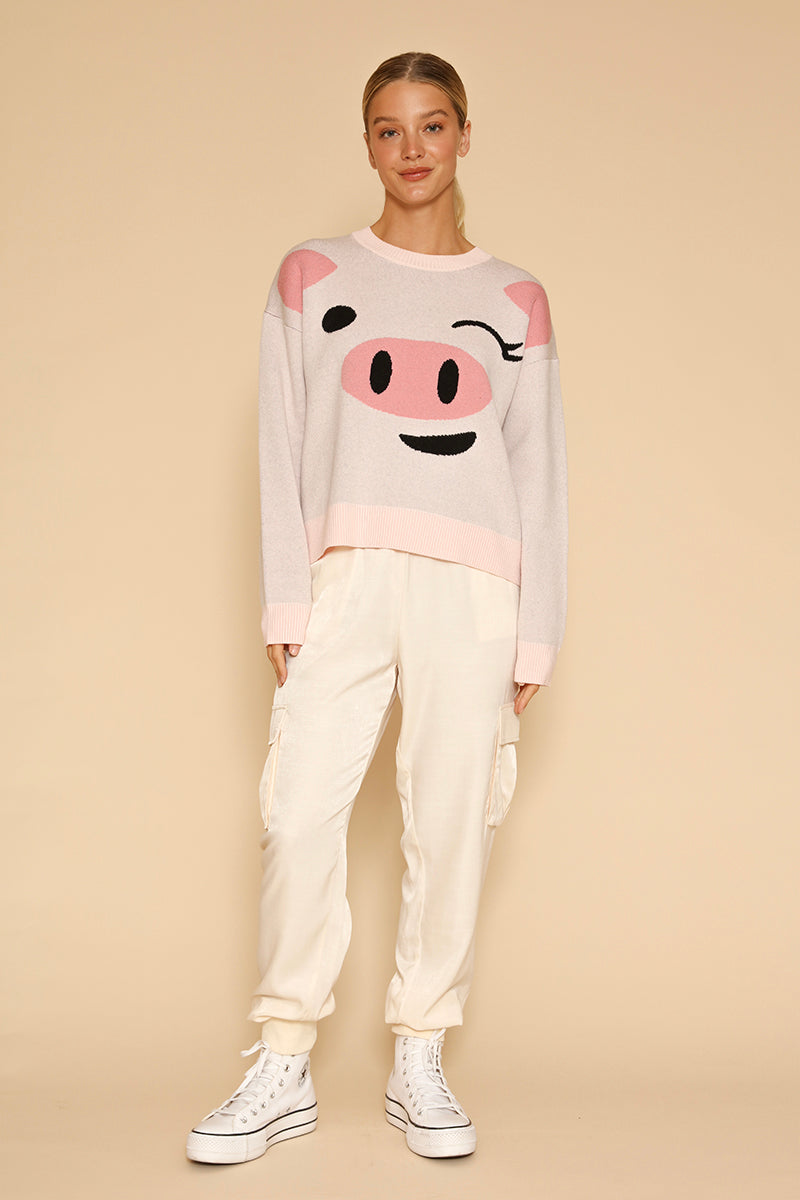 Pig Face Knit Sweater