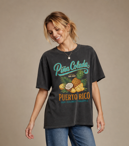 Pina Colada -  Relaxed Fit Vintage Wash T Shirt