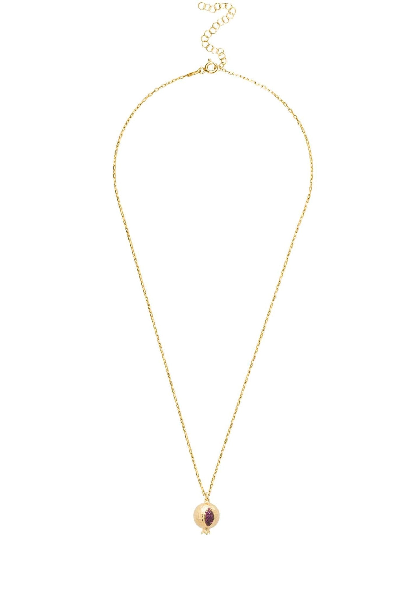 Pomegranate Charm Necklace Gold