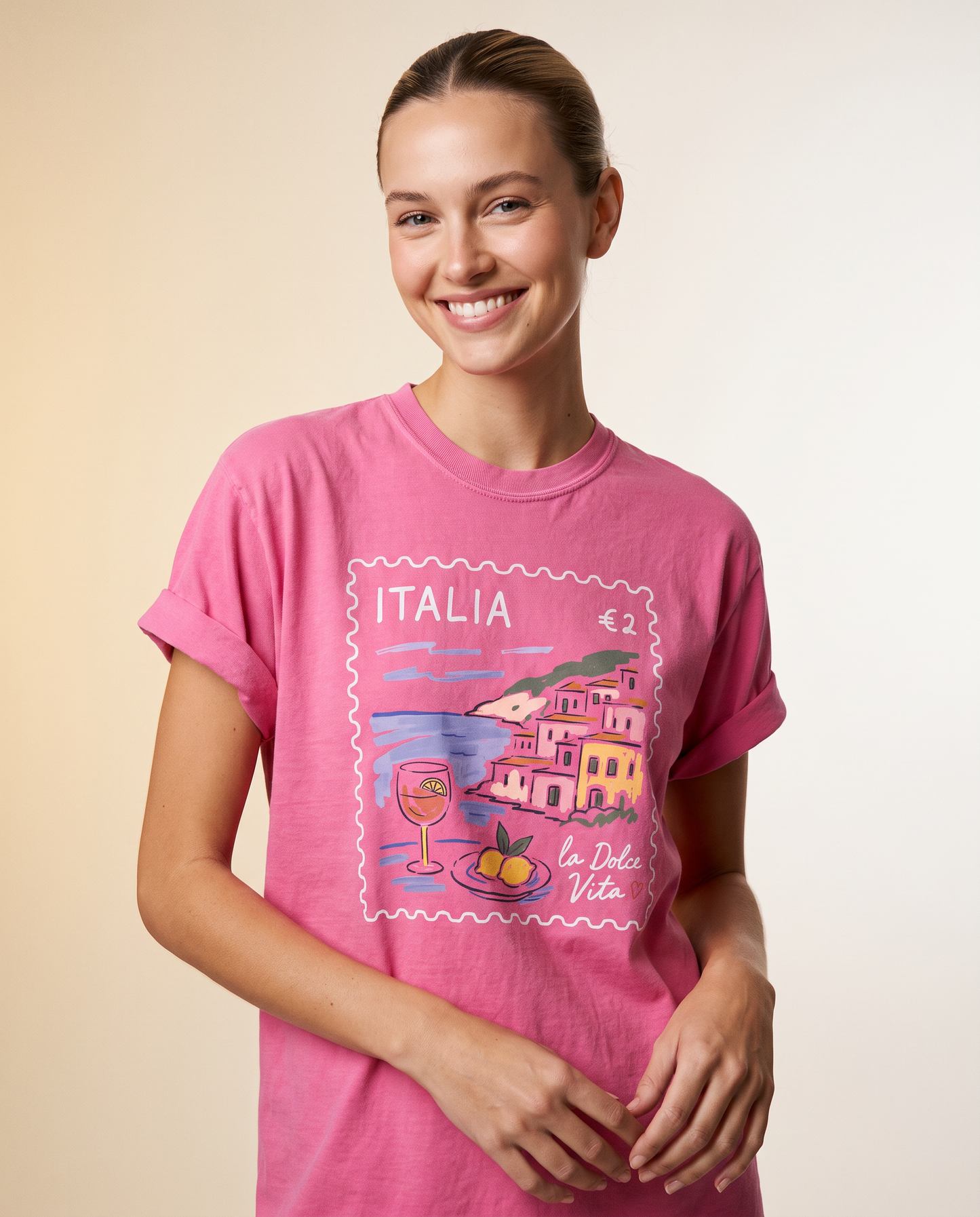 Postage from Positano -  Relaxed Fit Vintage Wash T Shirt