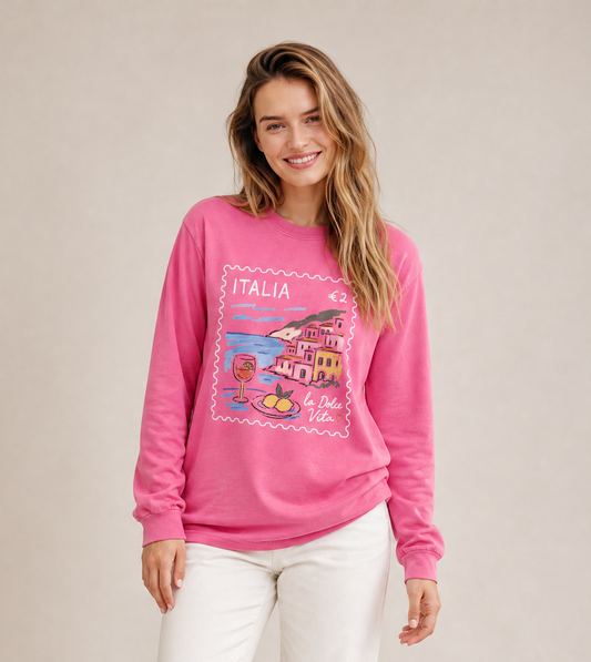 Postage from Positano - Comfort Colors Long Sleeve Premium T Shirt