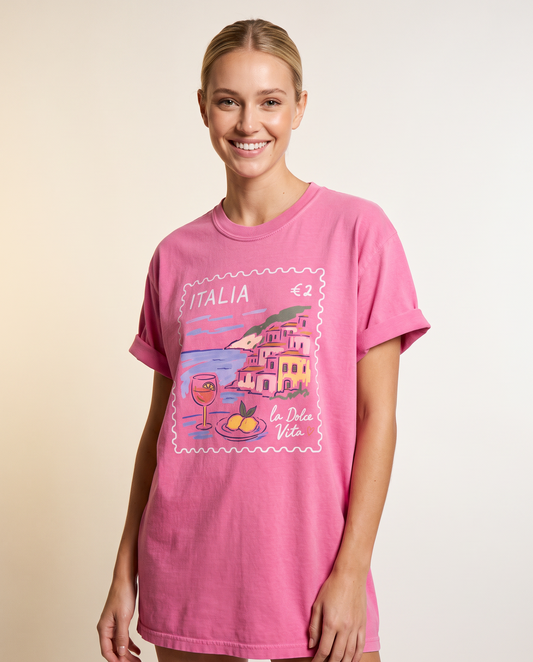 Postage from Positano -  Relaxed Fit Vintage Wash T Shirt
