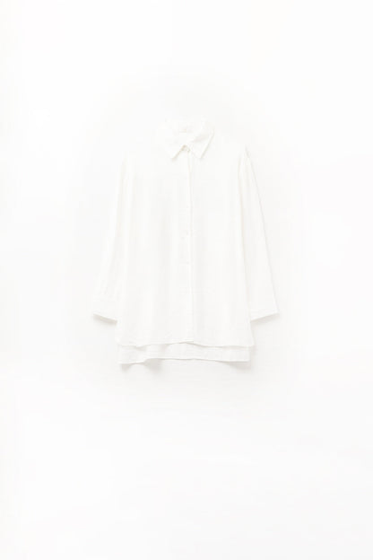 Relaxed Fit Shirt Long Sleeves in White