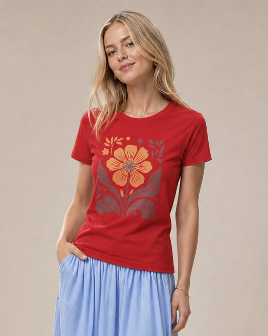 Retro Floral - Women's Softstyle Tee