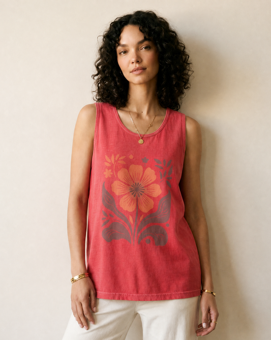 Retro Floral - Comfort Colors Premium Tank Top