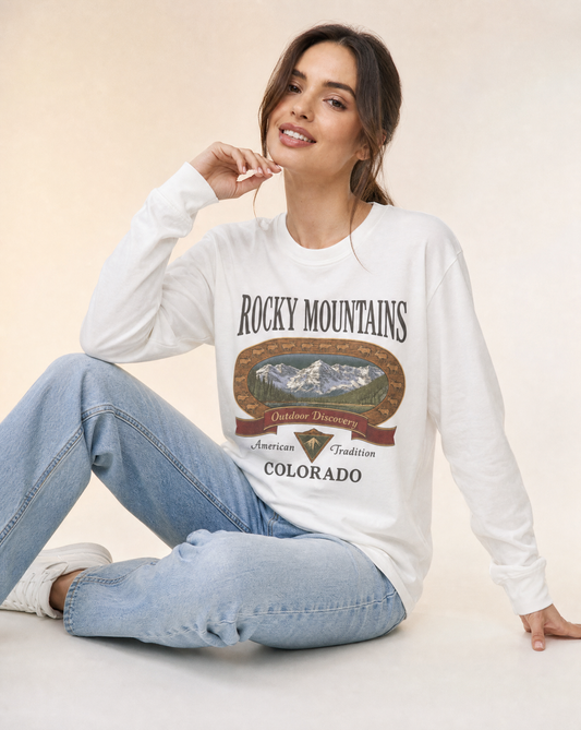Rocky Mountains  - Comfort Colors Long Sleeve Premium T Shirt
