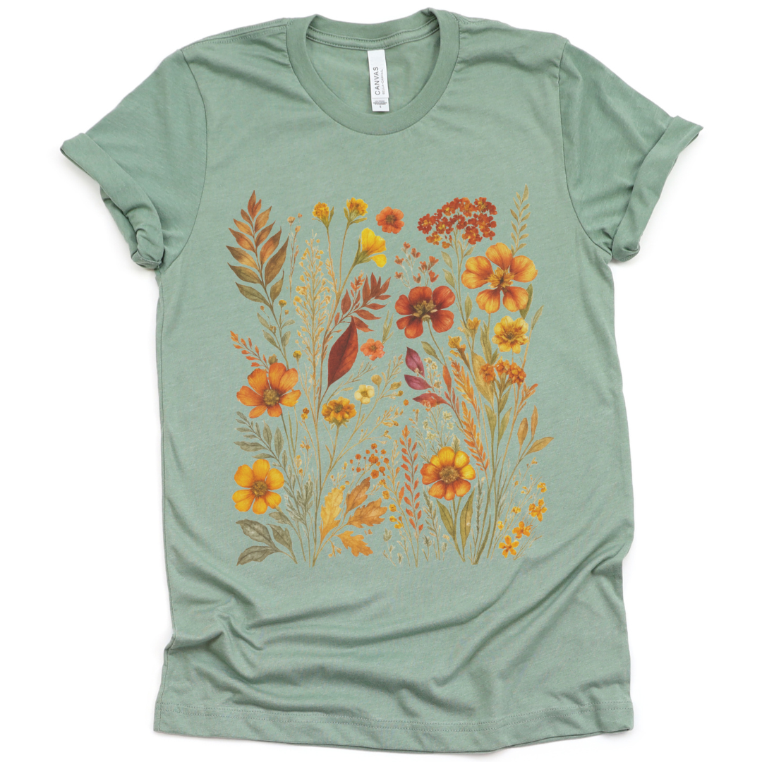 Autumn Floral  - Bella Canvas Super Soft T Shirt