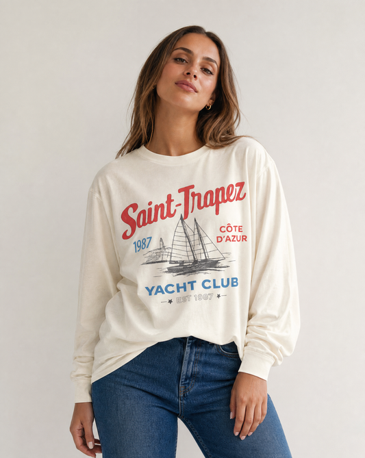 Saint Tropez Yacht Club - Comfort Colors Premium Long Sleeve T Shirt