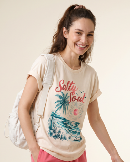 Salty Soul - Bella Canvas Super Soft Straight Cut T shirt