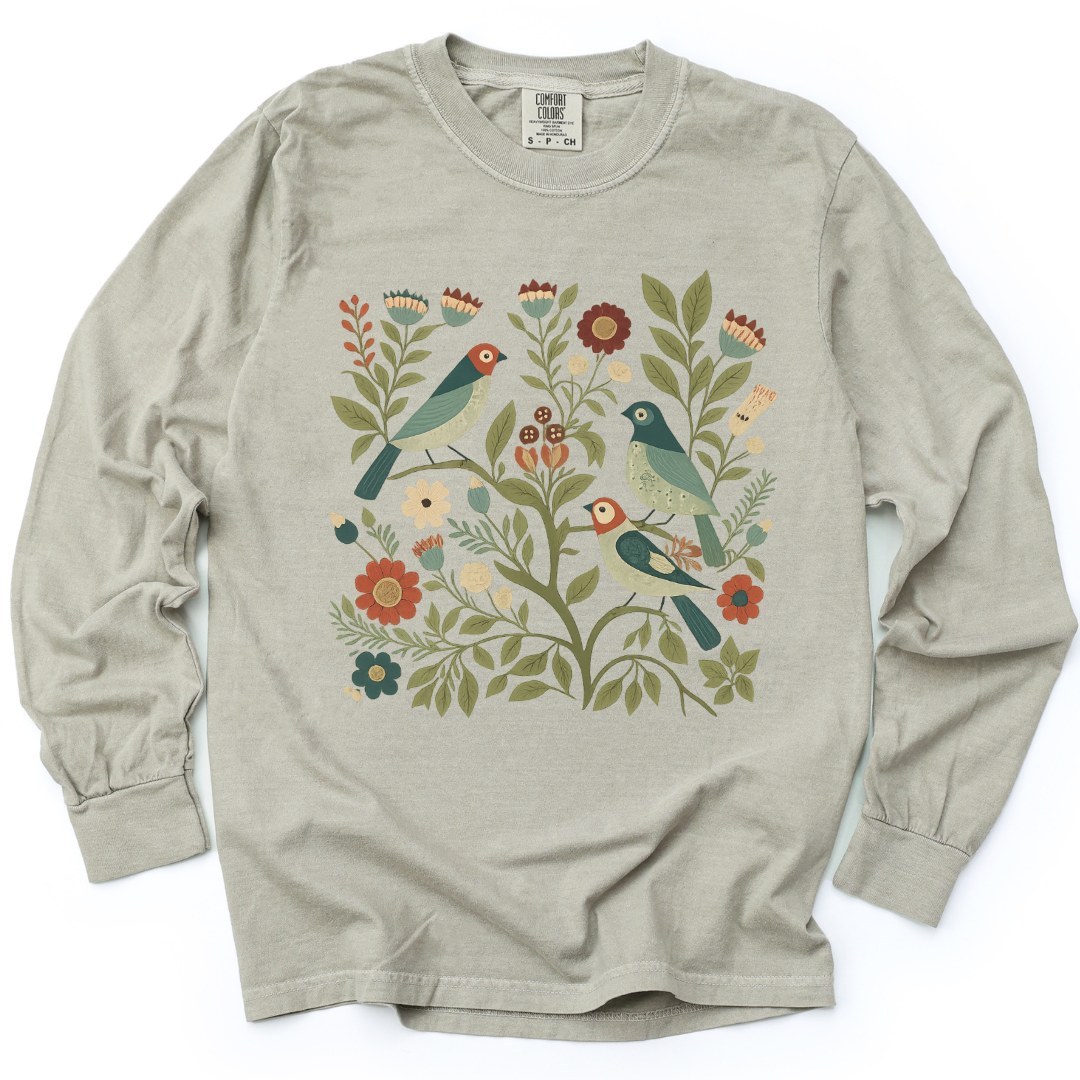 Folk Aviary - Comfort Colors Premium Long Sleeve T Shirt