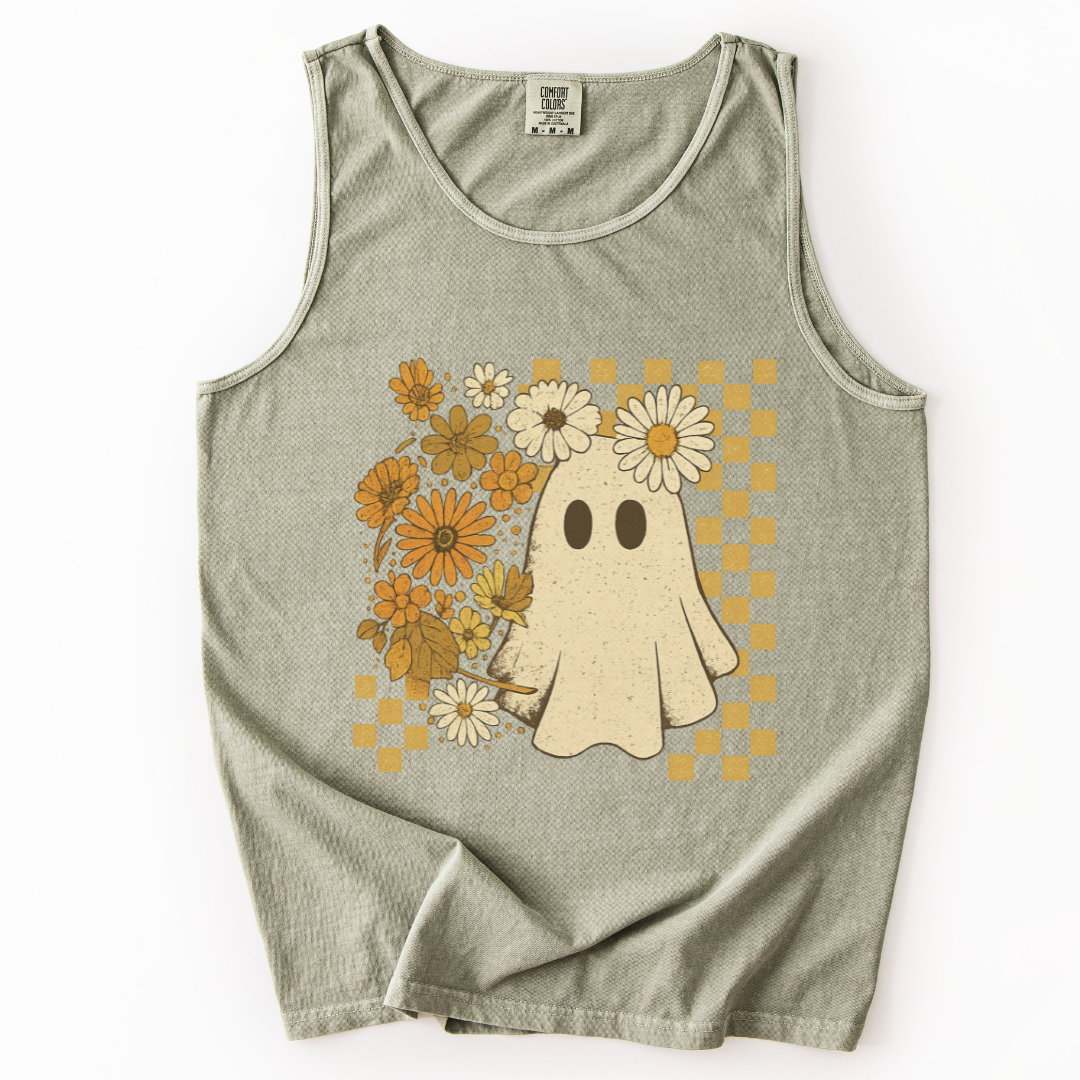 Floral Ghost - Comfort Colors Premium Tank Top