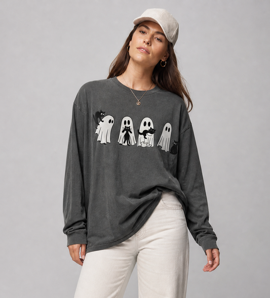 Scaredy Cats - Comfort Colors Premium Long Sleeve T Shirt