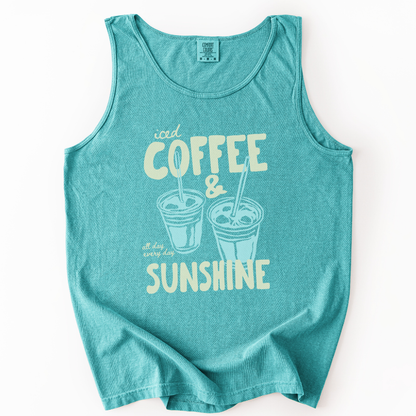 Iced Coffee & Sunshine- Comfort Colors Premium Tank Top