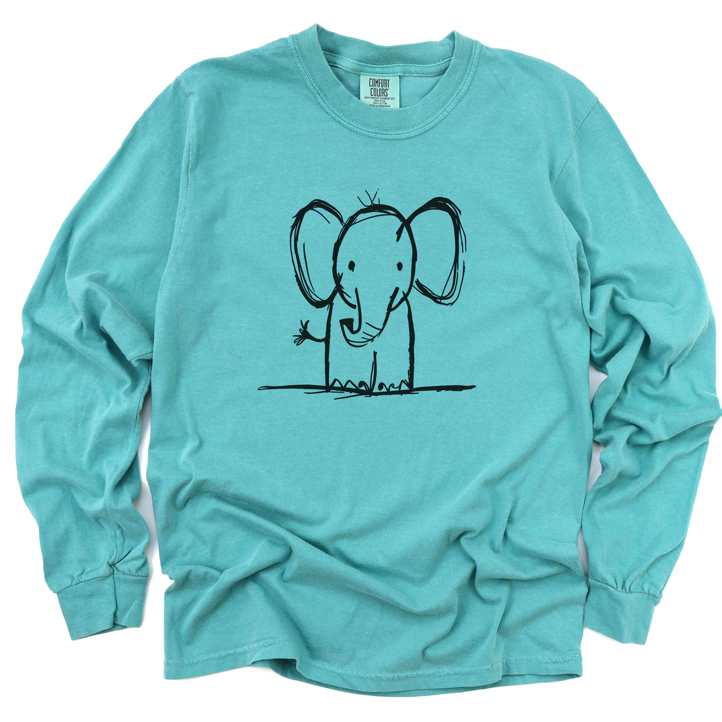 Elephant Sketch - Comfort Colors Long Sleeve Premium T Shirt