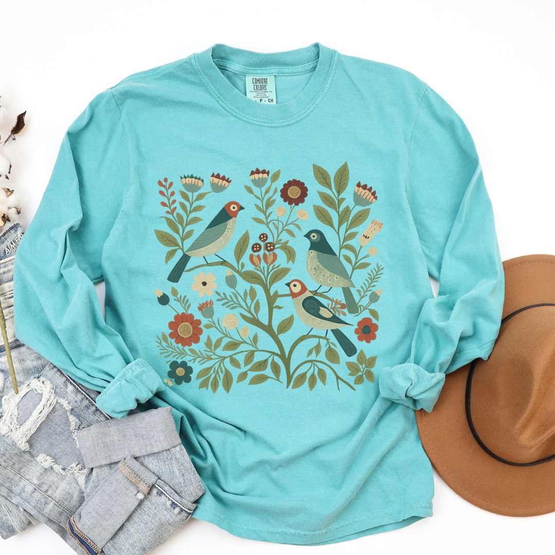 Folk Aviary - Comfort Colors Premium Long Sleeve T Shirt