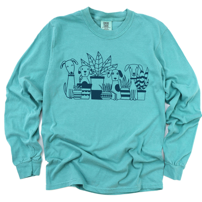 Dogs And Plants - Comfort Colors Long Sleeve Premium T Shirt