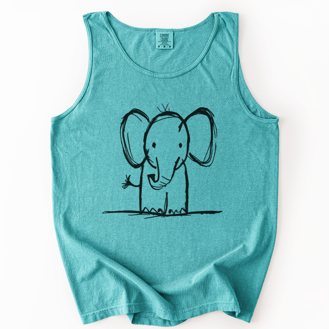 Elephant Sketch - Comfort Colors Premium Tank Top