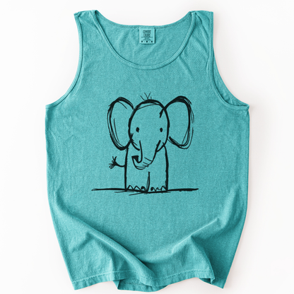 Elephant Sketch - Comfort Colors Premium Tank Top