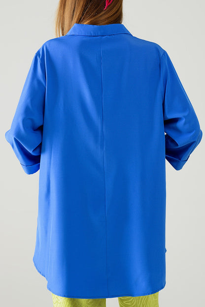 Shirt Made of Very Soft and Light Fabric in Electric Blue