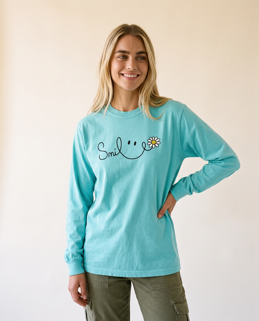 Smile - Comfort Colors Long Sleeve Premium T Shirt