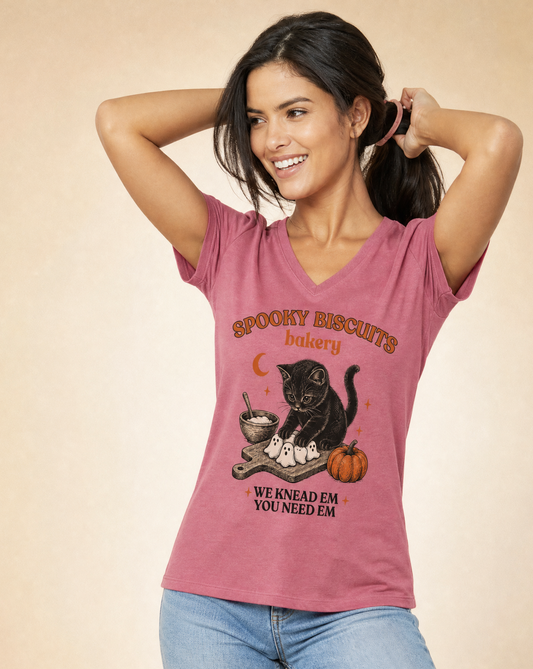 Spooky Biscuit Bakery - Super Soft V Neck