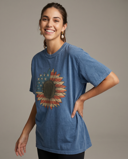 Stars & Stripes Sunflower -  Comfort Colors Relaxed Fit Premium T Shirt
