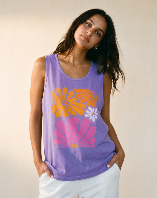 Sunbloom Boho Vintage Floral - Comfort Colors Premium Tank Top