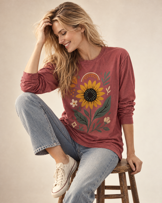 Sunfllower - Comfort Colors Long Sleeve Premium T Shirt