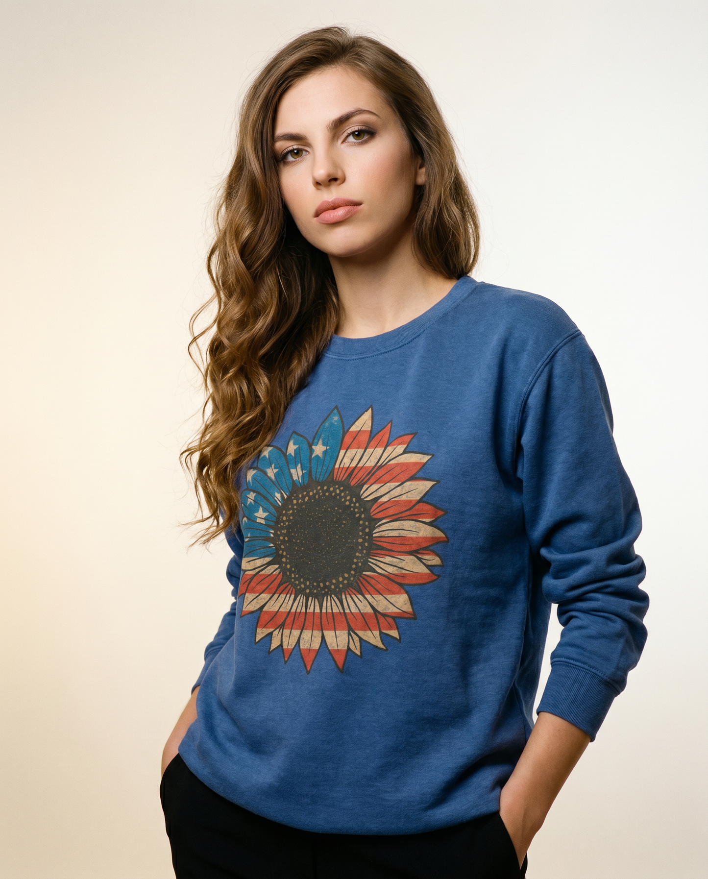 Stars & Stripes Sunflower - Comfort Colors Premium Heavyweight Sweatshirt