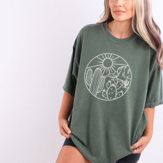 Desert Line Art - Comfort Colors Relaxed Fit Premium T Shirt