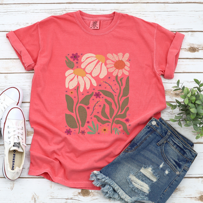 Cute Funky Flower Print -  Comfort Colors Relaxed Fit Premium T Shirt