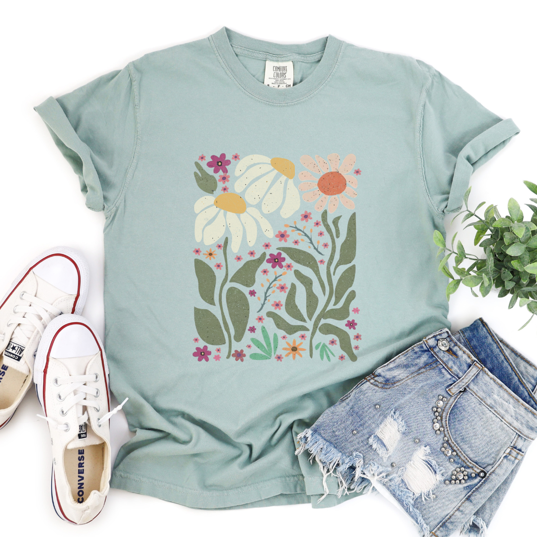 Cute Funky Flower Print -  Comfort Colors Relaxed Fit Premium T Shirt