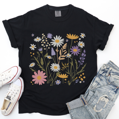 Flower Power Print - Comfort Colors Relaxed Fit Premium T Shirt