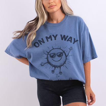 On My Way To Brighten Your Day -  Comfort Colors Relaxed Fit Premium T Shirt