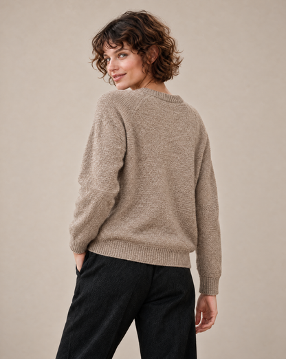 Sweater with Cartoon Cat Pattern