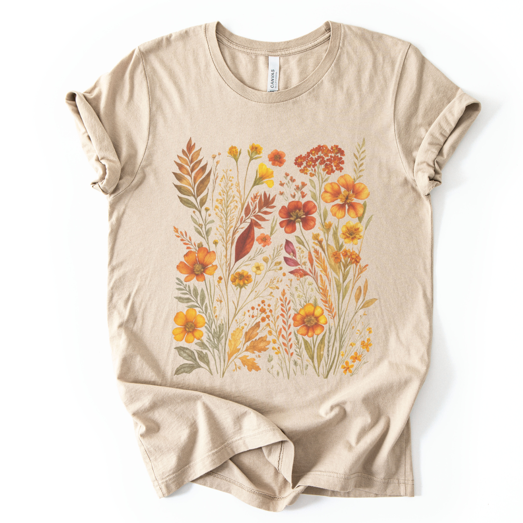 Autumn Floral  - Bella Canvas Super Soft T Shirt