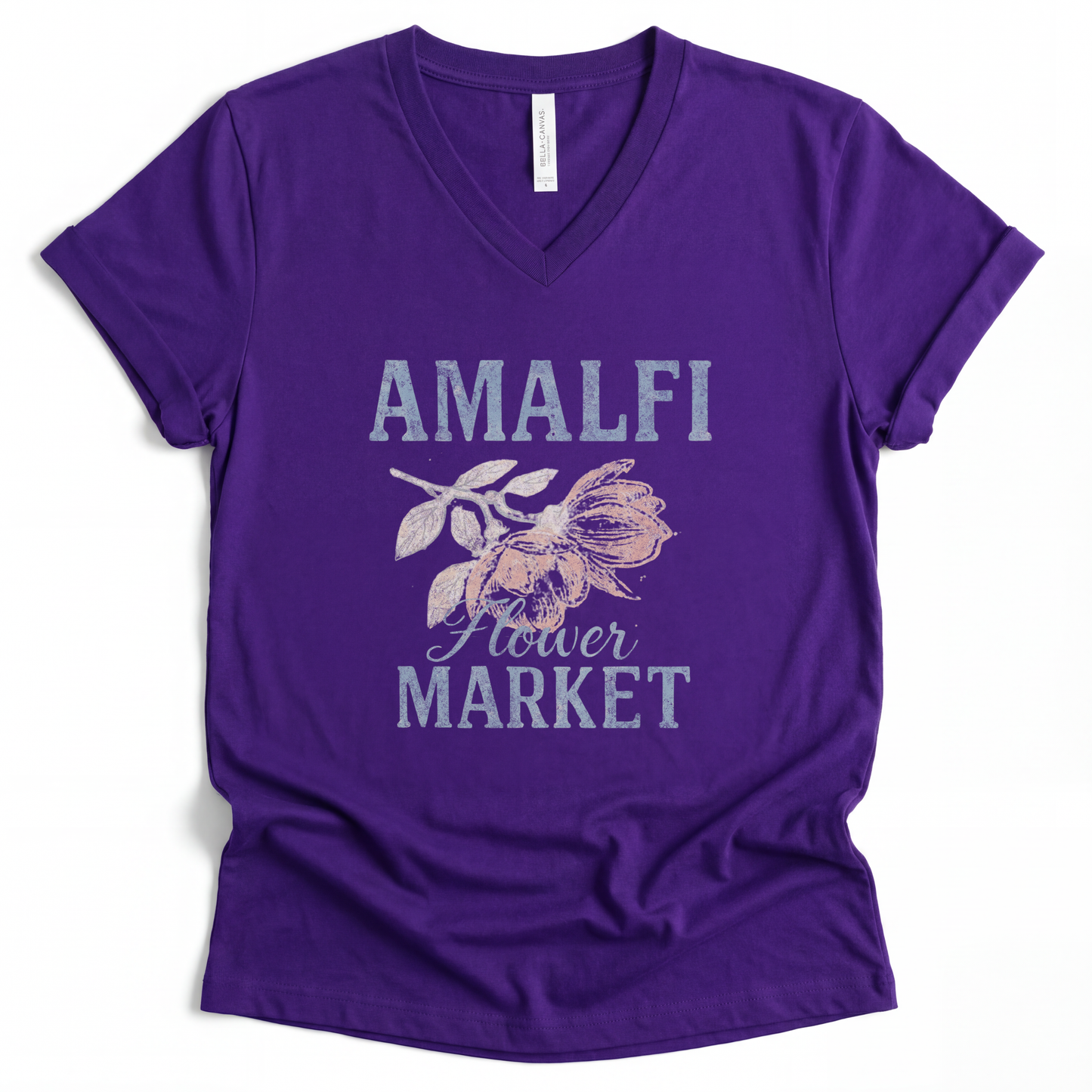 Amalfi Flower Market - Short Sleeve V-Neck Tee