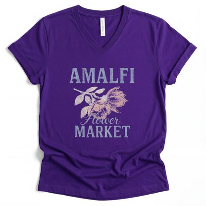 Amalfi Flower Market - Short Sleeve V-Neck Tee