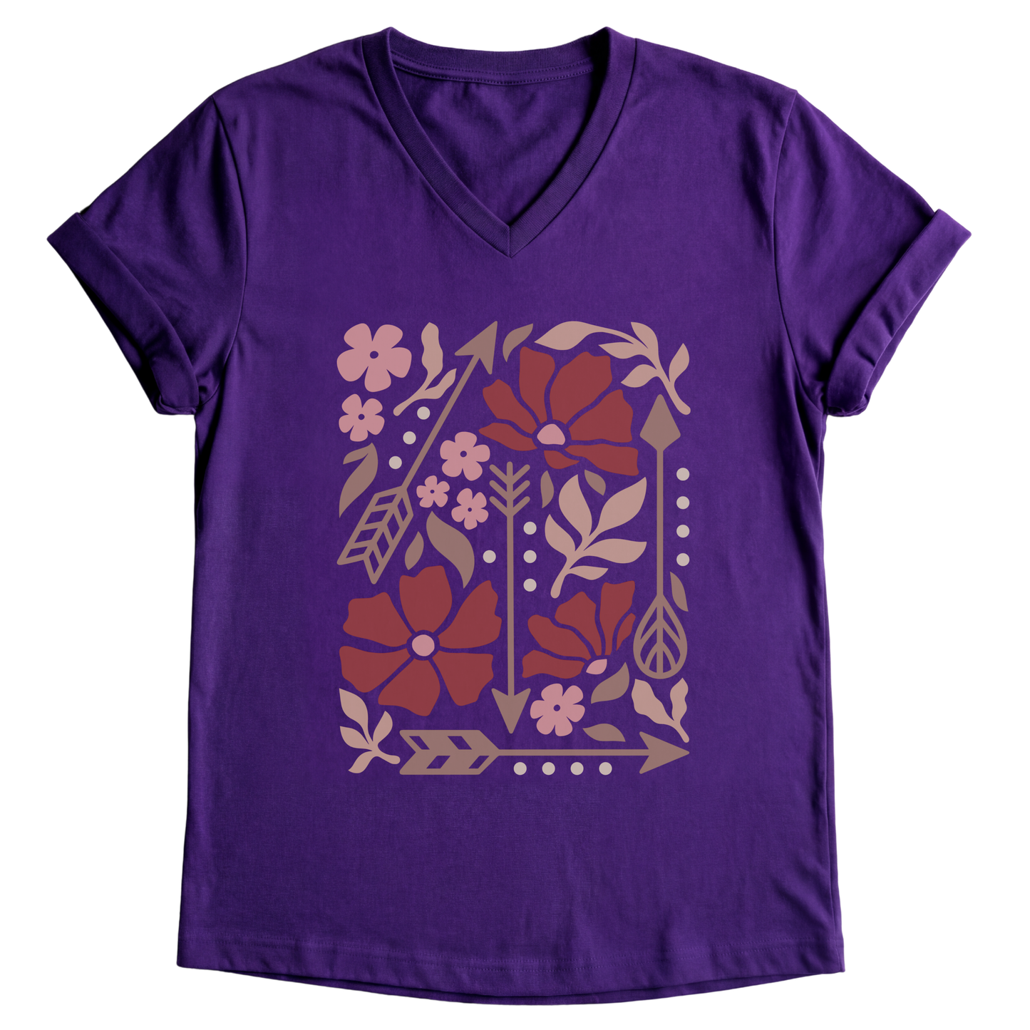 Arrows Of Bohemia - Short Sleeve V-Neck Tee