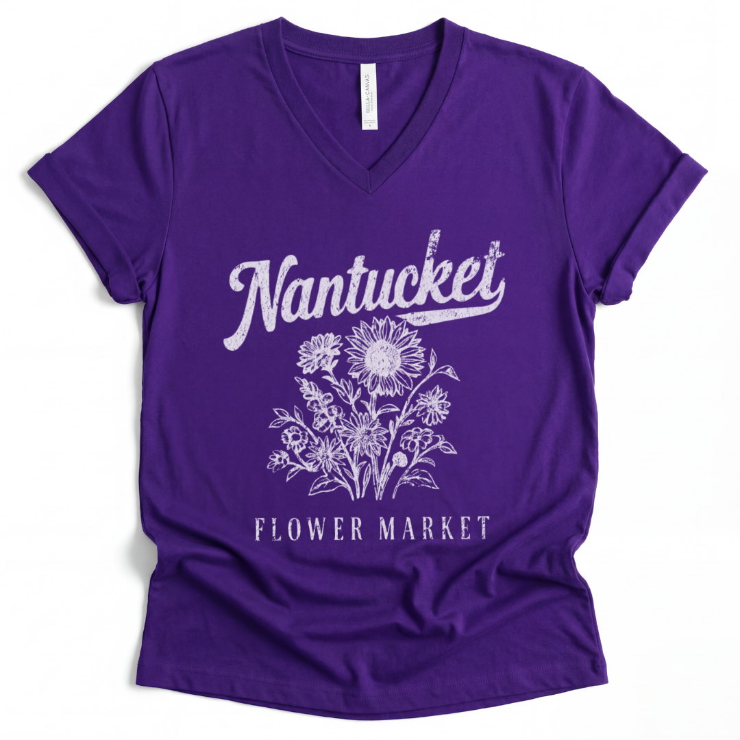 Nantucket Flower Market - Short Sleeve V Neck